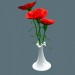 3d model Claveles en florero - vista previa