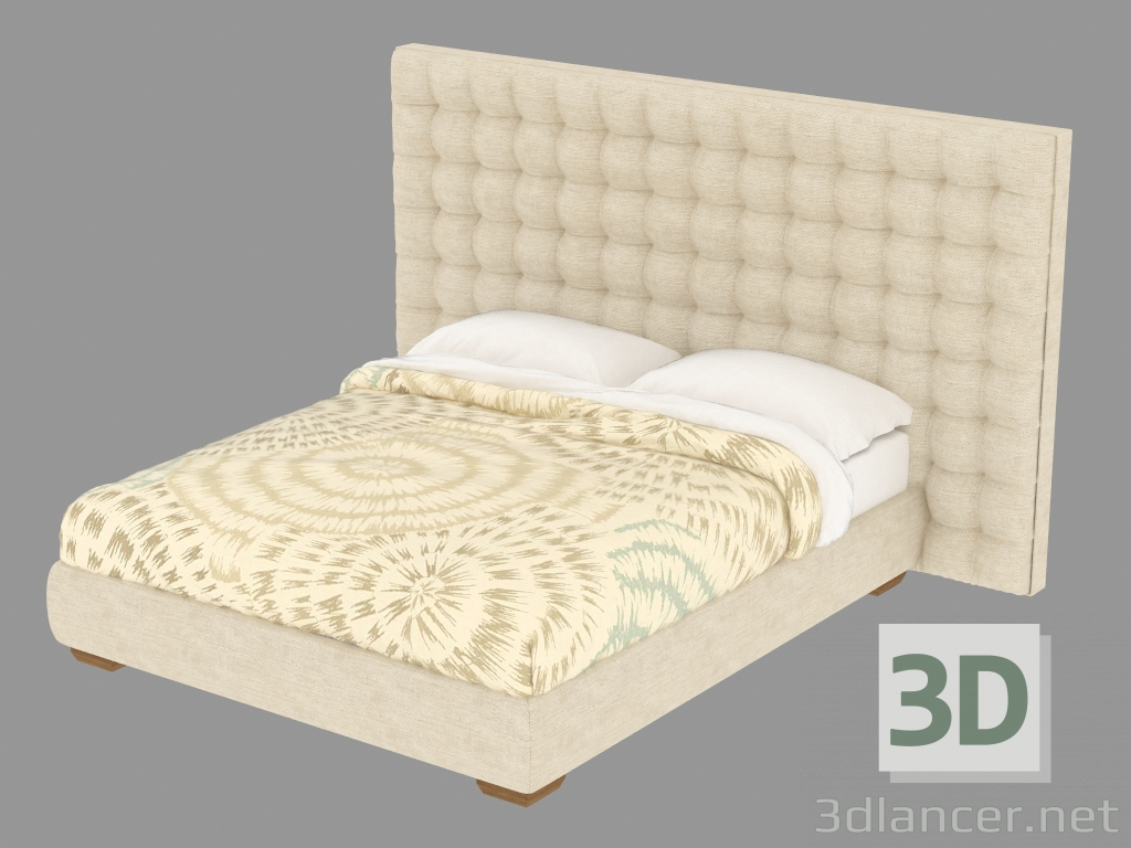 modello 3D Letto matrimoniale con schienale alto Sanya - anteprima