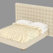 3d model Cama doble con respaldo alto Sanya - vista previa