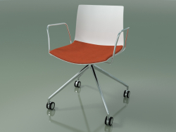 Silla 0290 (4 ruedas, con reposabrazos, LU1, con cojín de asiento, PO00101)