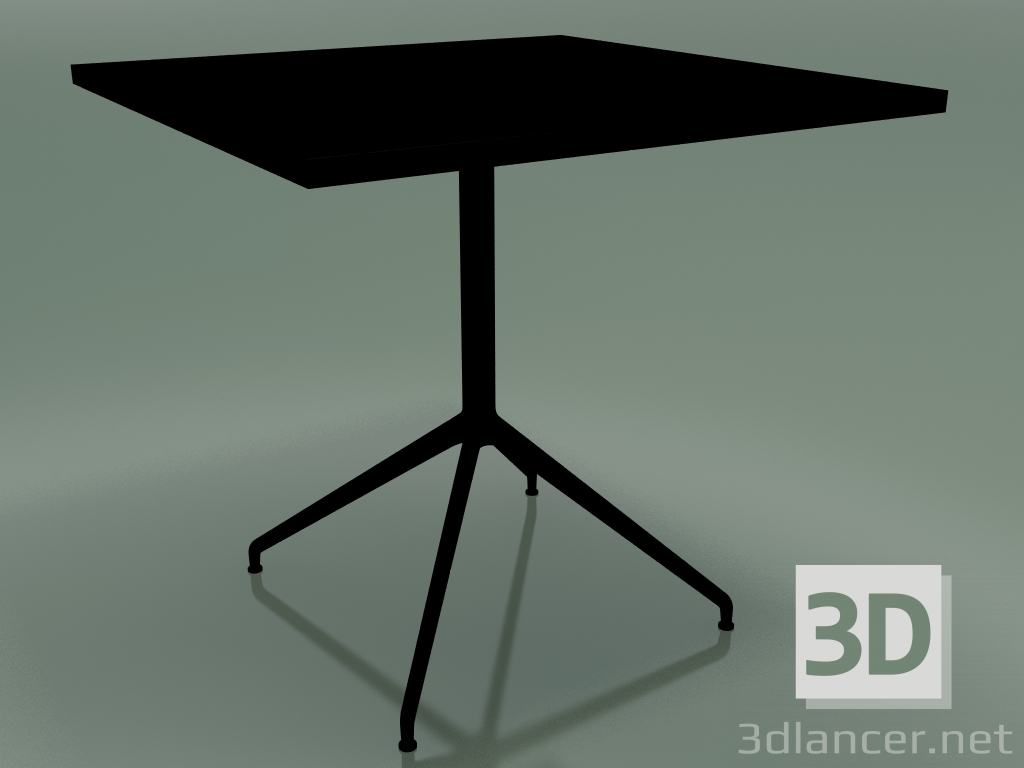 3D Modell Quadratischer Tisch 5708, 5725 (H 74 - 79x79 cm, ausgebreitet, schwarz, V39) - Vorschau