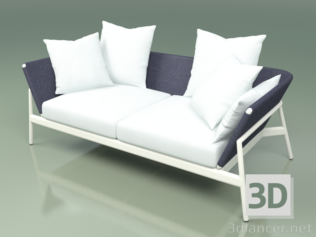 3d model Sofá 002 (Metal Milk, Batyline Blue) - vista previa