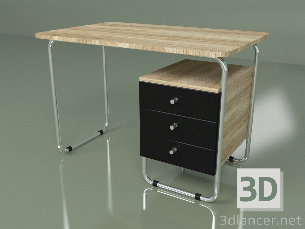 3d model Mesa de trabajo (negra) - vista previa