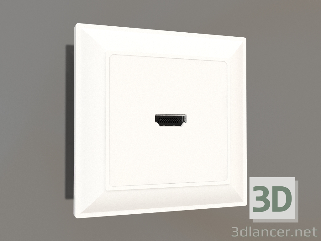 3D modeli HDMI soketi (parlak beyaz) - önizleme