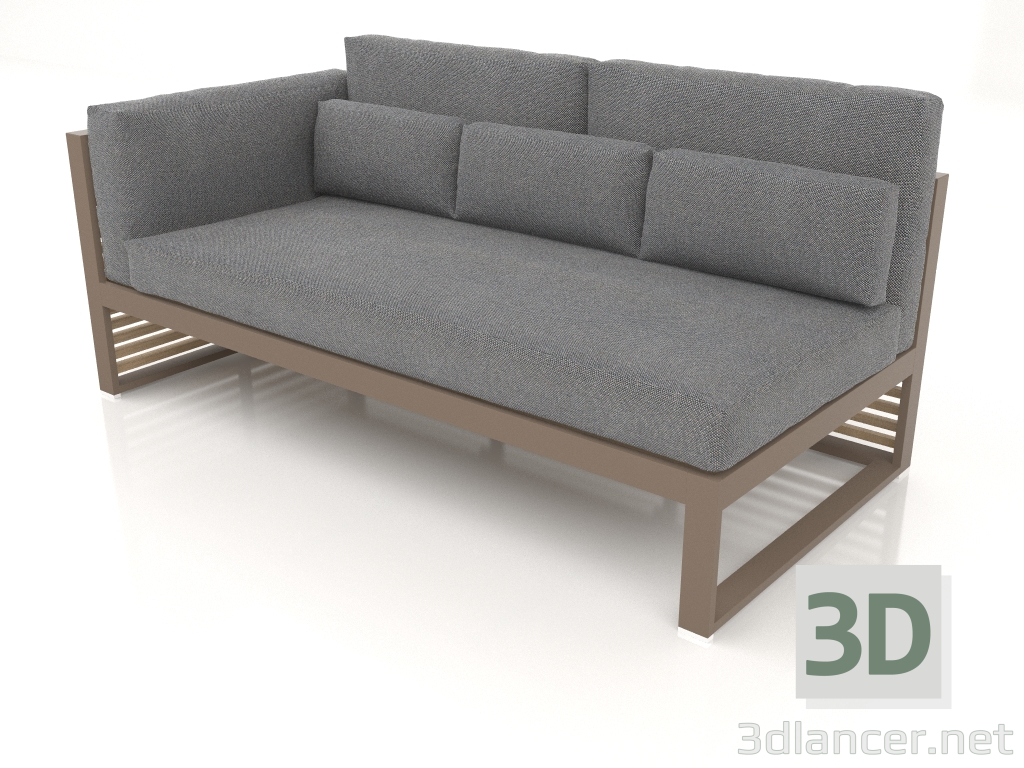 3d model Sofá modular, sección 1 izquierda, respaldo alto (Bronce) - vista previa