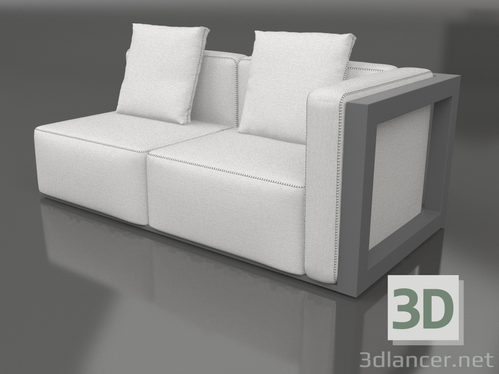 3d model Sofa module, section 1 right (Anthracite) - preview