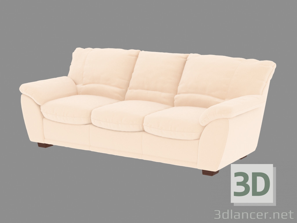 modello 3D Divano letto triplo classico - anteprima