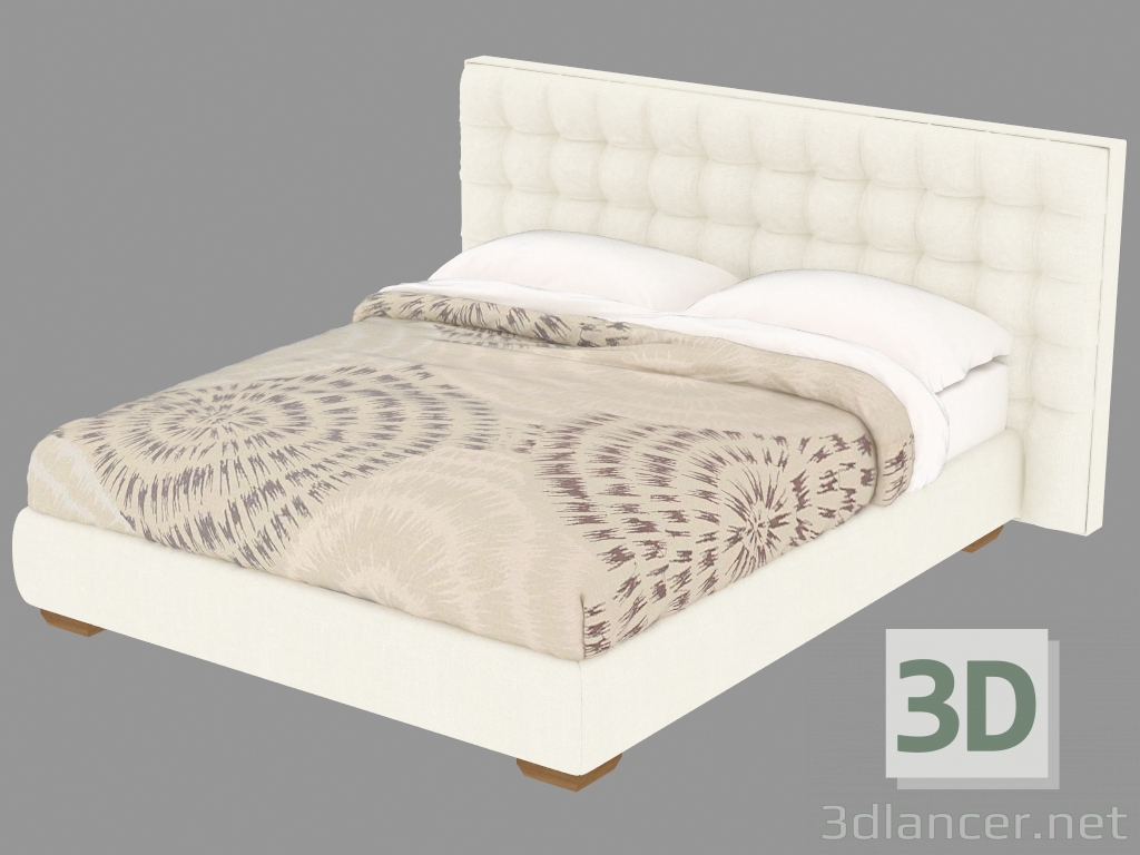 modello 3D Letto matrimoniale con rivestimento in pelle Sanya - anteprima