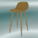 3d model Bar chair with wooden base and back Fiber (H 65 cm, Oak, Ocher) - preview