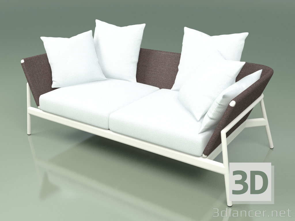 3d model Sofá 002 (Metal Milk, Batyline Brown) - vista previa