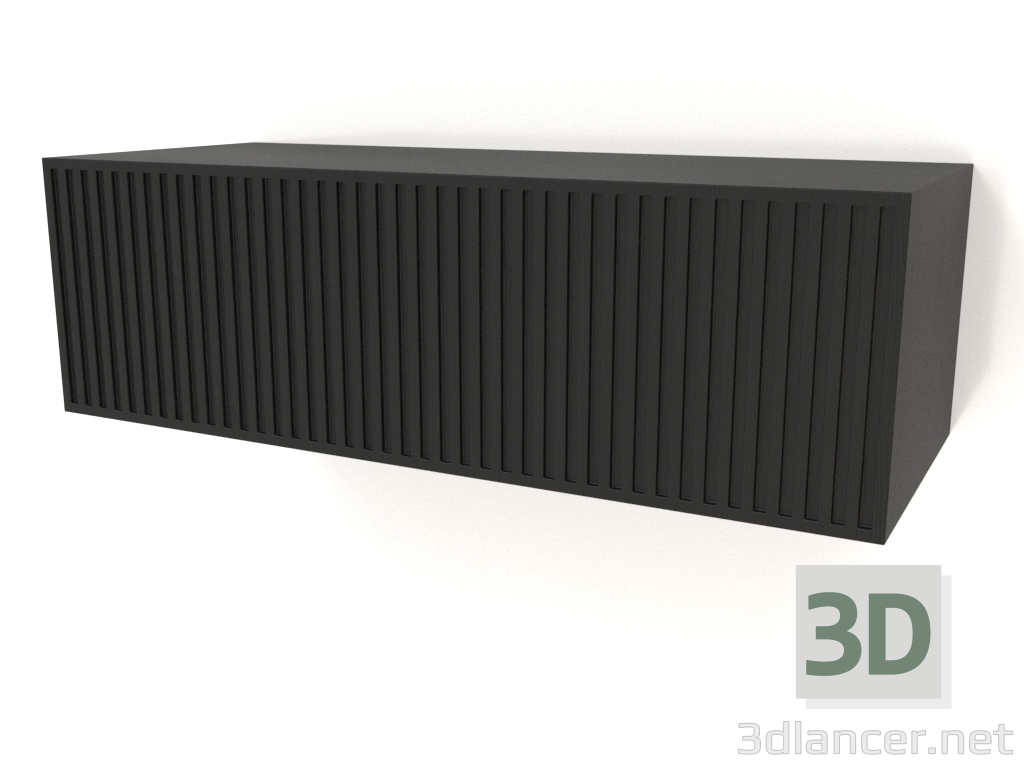 modello 3D Mensola pensile ST 06 (1 anta grecata, 800x315x250, legno nero) - anteprima