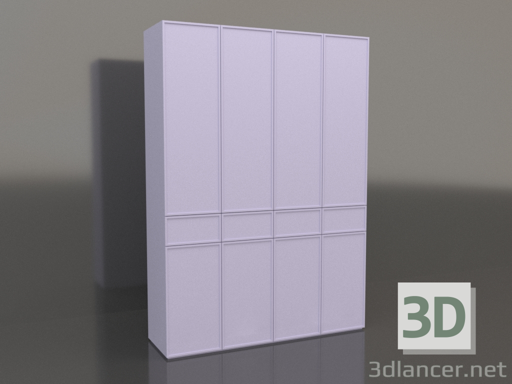 modello 3D Armadio MW 03 vernice (2000x580x2800, lilla) - anteprima