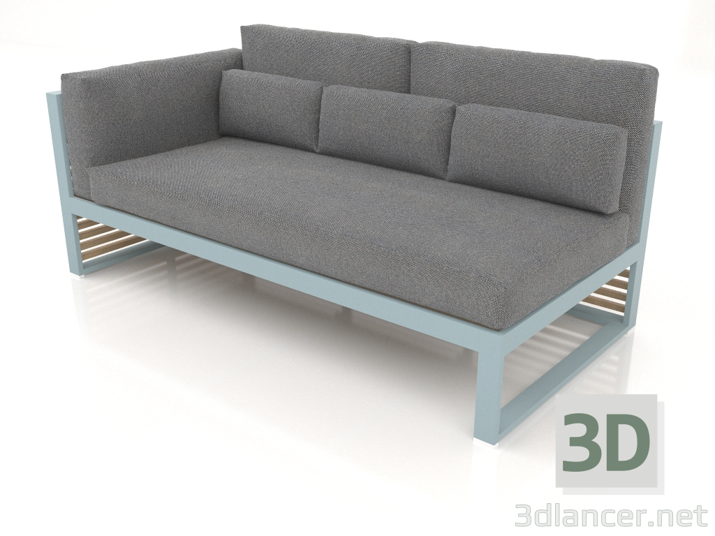 modello 3D Divano modulare, sezione 1 sinistra, schienale alto (Grigio blu) - anteprima