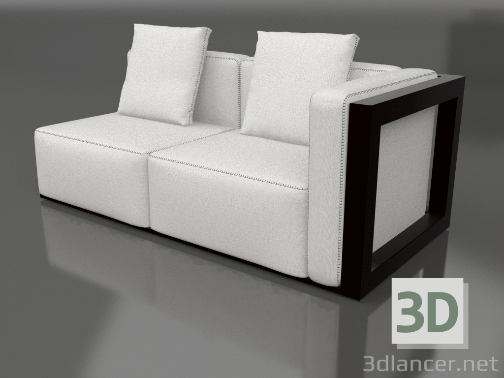 3d model Sofa module, section 1 right (Black) - preview