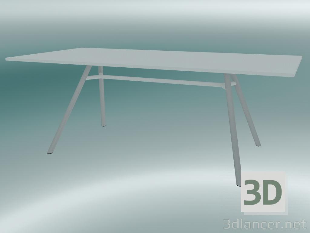 Modelo 3d Mesa MART (9820-01 (100x200cm), H 73cm, branco HPL, extrusão de alumínio, revestimento em pó branco) - preview