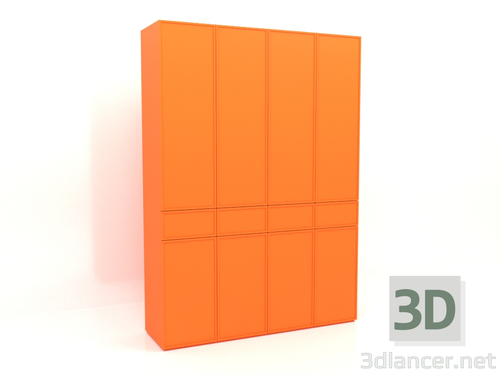 3d model Wardrobe MW 03 paint (2000x580x2800, luminous bright orange) - preview