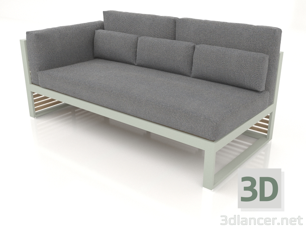 modèle 3D Canapé modulable, section 1 gauche, dossier haut (Gris ciment) - preview