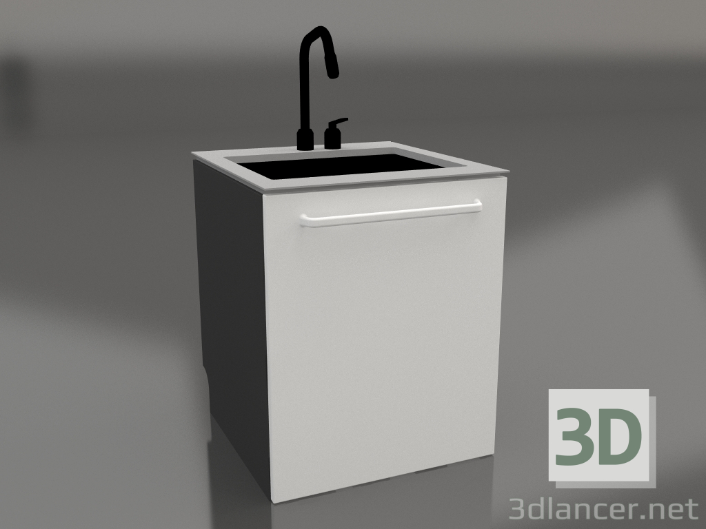 Modelo 3d Pia 60 cm (branca) - preview