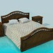 Modelo 3d Cama e cabeceira tabelas completa - preview