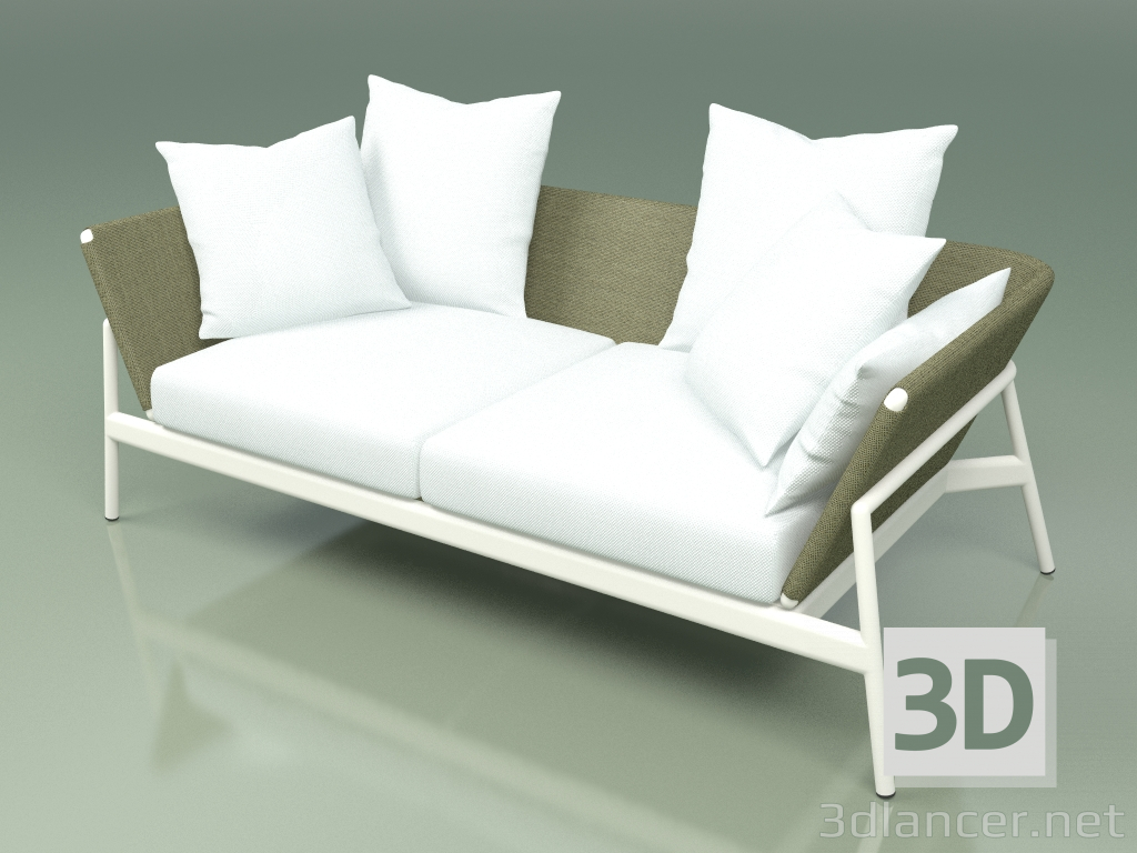 3d model Sofá 002 (Metal Milk, Batyline Olive) - vista previa