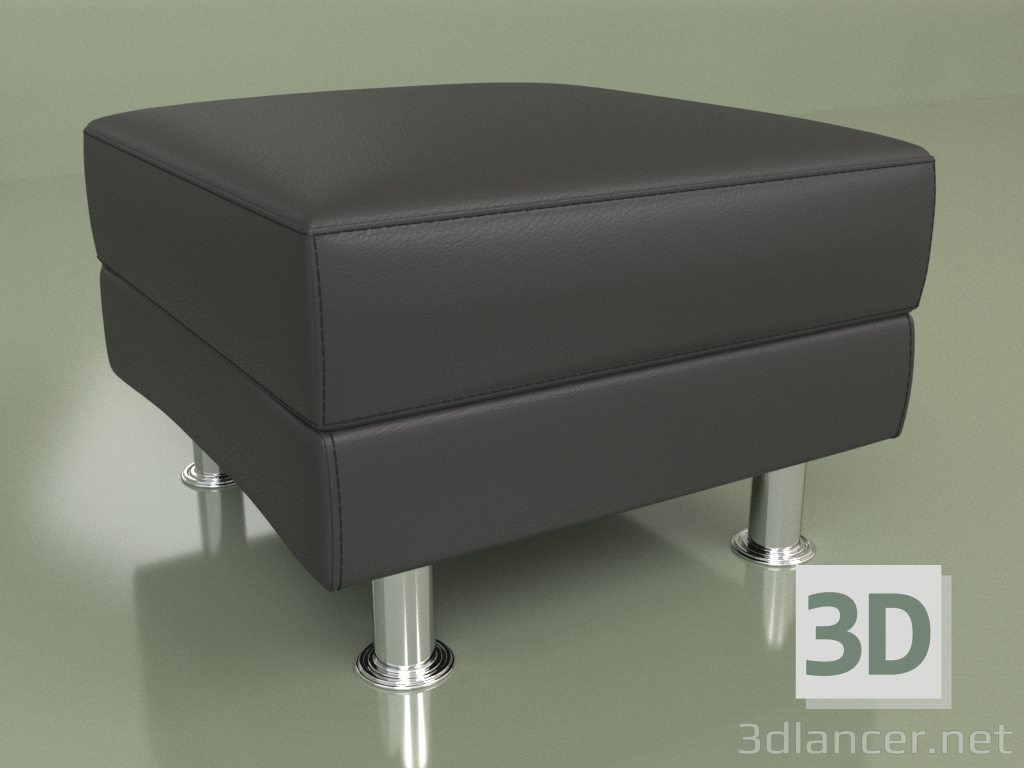 modèle 3D Pouf Evolution (Cuir noir) - preview