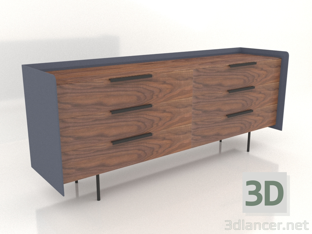 modèle 3D Commode Elias (noyer) - preview