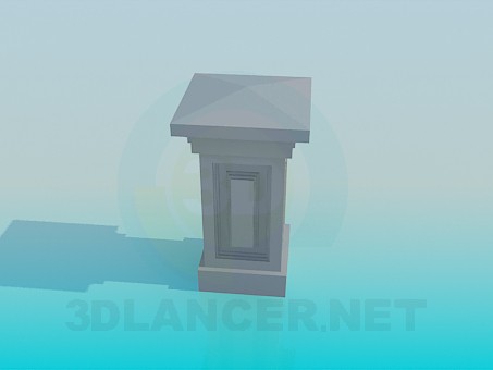 3d model Low square column - preview