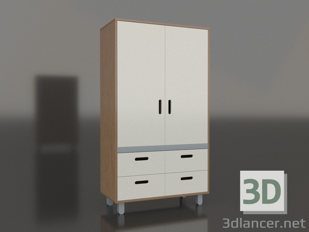 3D Modell Kleiderschrank geschlossen TUNE HB (WQTHBA) - Vorschau