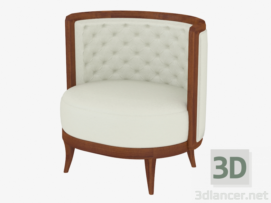 3d model Sillón con tapicería de cuero (Art. JSL 3706b) - vista previa