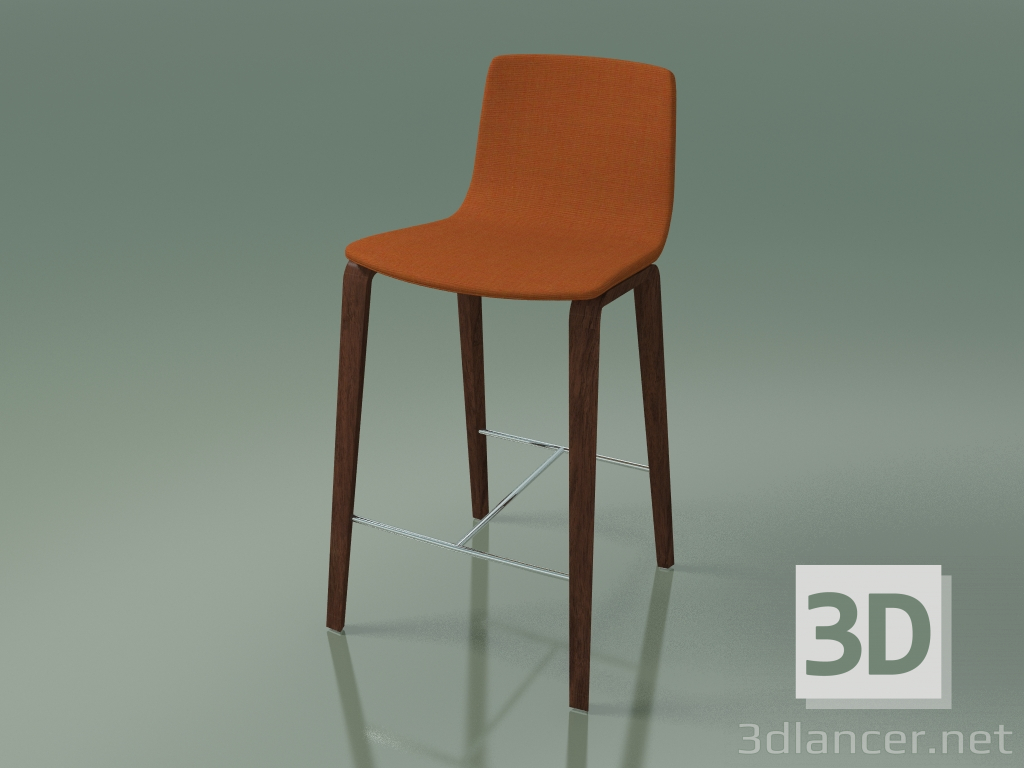 3d model Silla de bar 5902 (4 patas de madera, tapizada, nogal) - vista previa