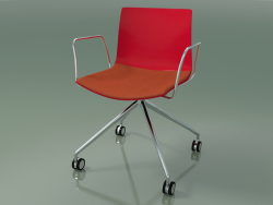 Silla 0290 (4 ruedas, con reposabrazos, LU1, con cojín de asiento, PO00104)