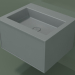 modello 3D Lavabo con cassetto (06UC32401, Silver Grey C35, L 60, P 50, H 36 cm) - anteprima