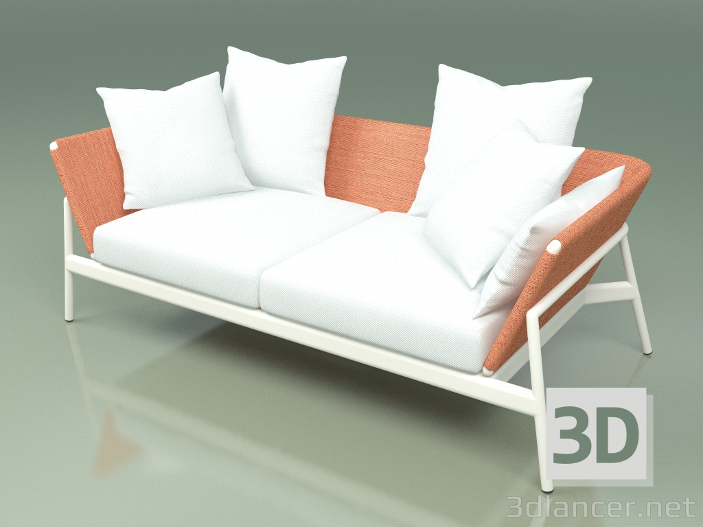 3d model Sofá 002 (Metal Milk, Batyline Orange) - vista previa