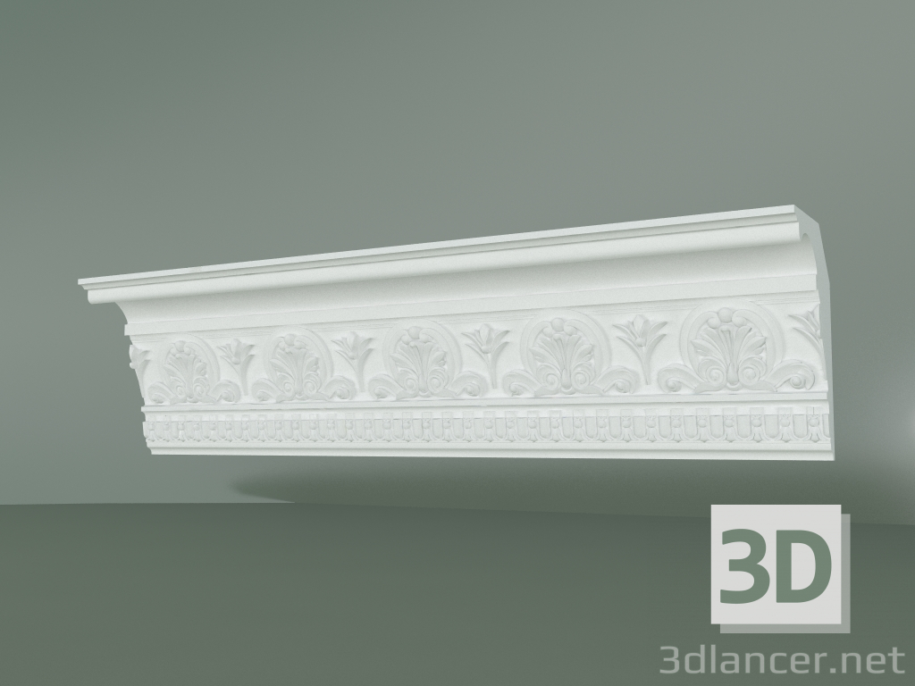 modello 3D Cornicione in gesso con ornamento KV026 - anteprima