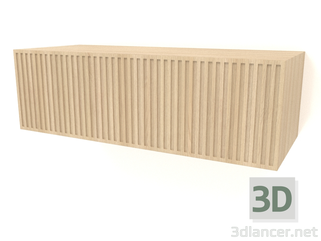 modello 3D Mensola pensile ST 06 (1 anta grecata, 800x315x250, legno bianco) - anteprima