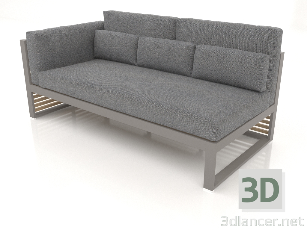 3d model Sofá modular, sección 1 izquierda, respaldo alto (Gris cuarzo) - vista previa