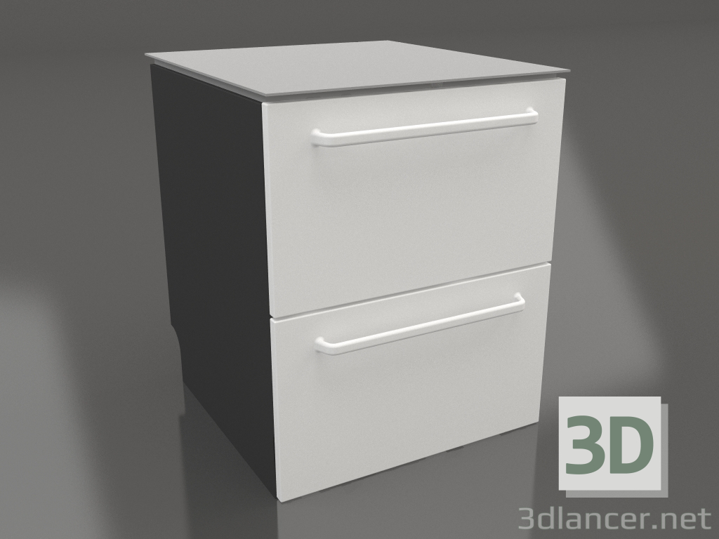 3d model Mueble 2 cajones 60 cm (blanco) - vista previa