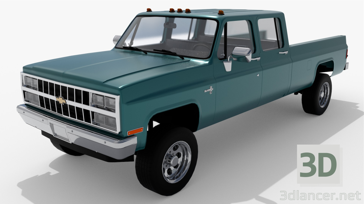 3d 1989 Chevrolet K30 Crew Cab Pickup model buy - render