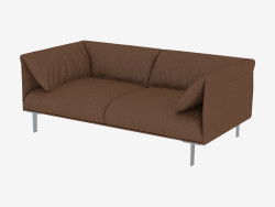 Sofa en cuir marron double