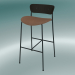 modèle 3D Tabouret de bar Pavilion (AV10, H 95cm, 50х52cm, Noyer, Cuir - Soie Cognac) - preview