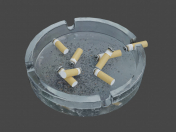 Ashtray with cigarette butts