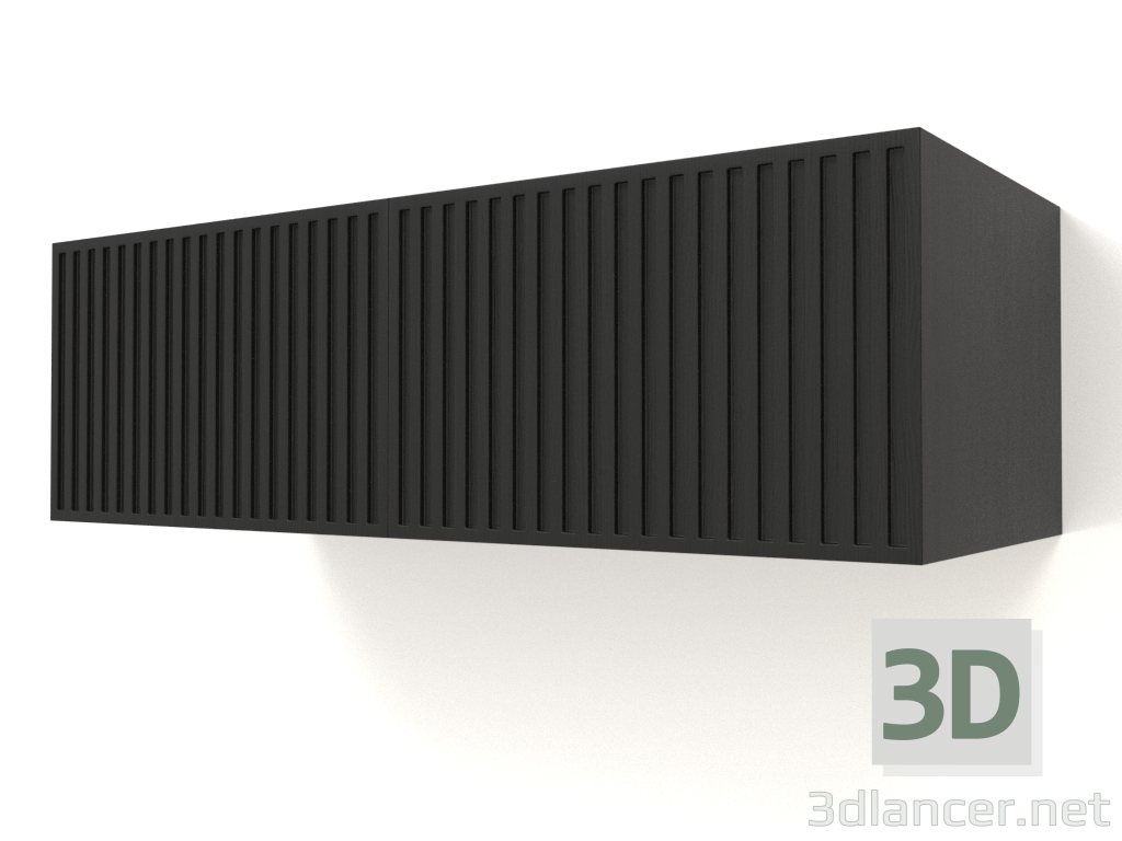 Modelo 3d Prateleira suspensa ST 06 (2 portas onduladas, 800x315x250, madeira preta) - preview