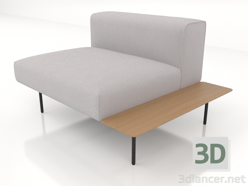 3D Modell 1-Sitzer-Sofamodul mit Ablage rechts (Option 3) - Vorschau