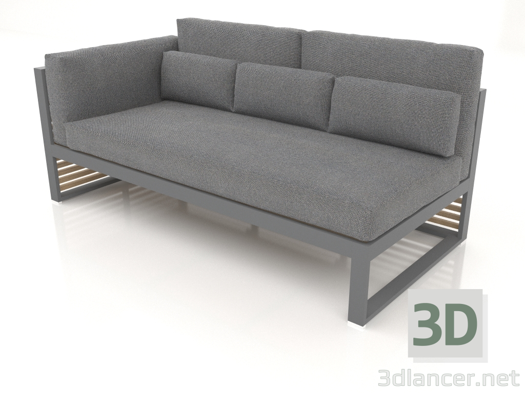 modèle 3D Canapé modulable, section 1 gauche, dossier haut (Anthracite) - preview