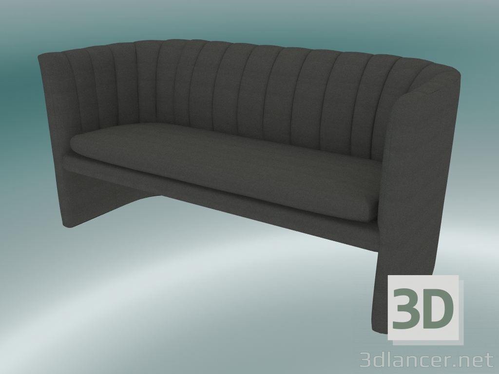 modèle 3D Canapé double Mocassins (SC25, H 75cm, 150x65cm, Velours 12 Frêne) - preview