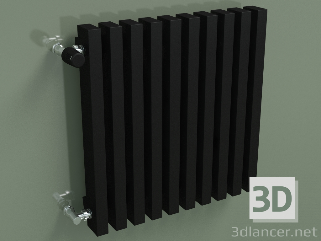 3D modeli Dikey radyatör RETTA (10 bölme 500 mm 60x30, siyah mat) - önizleme