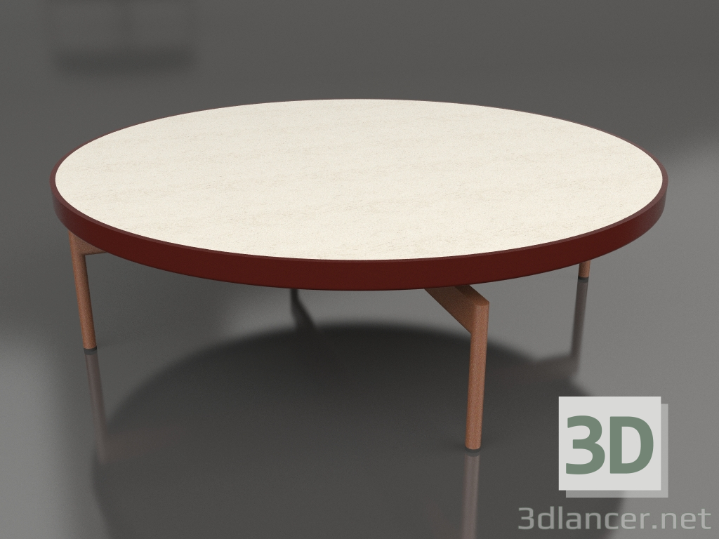 3d model Mesa de centro redonda Ø120 (Rojo vino, DEKTON Danae) - vista previa