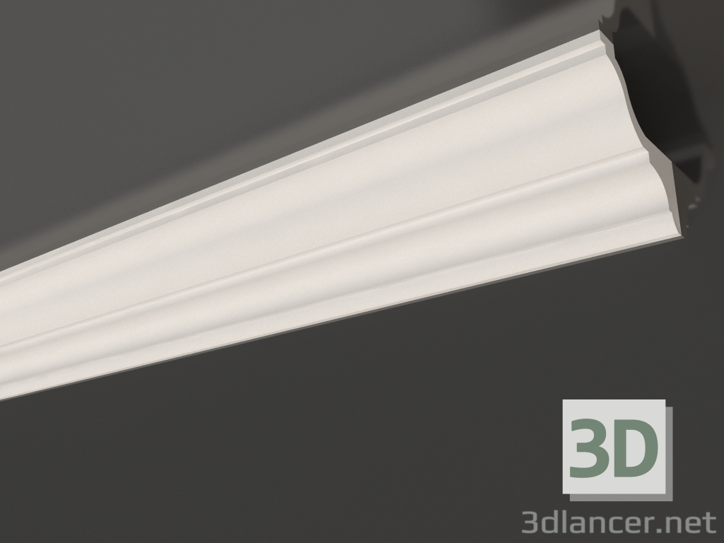 3d model Plaster ceiling cornice smooth KG 046 (100x100) - preview