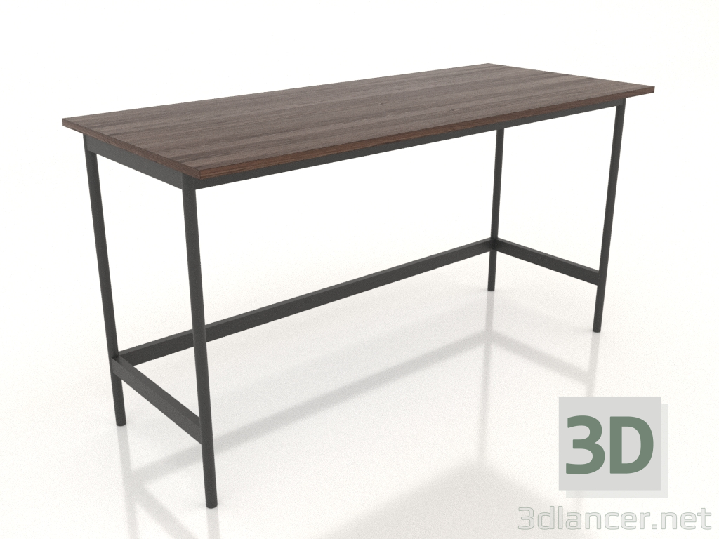 3D Modell Schreibtisch 1400 x 600 mm (Walnuss dunkel) - Vorschau