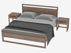 Bed QUADRO TEAK LUZ